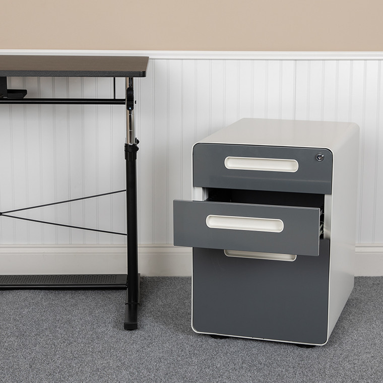 Filing Cabinet-white/charcoal - 889142552659