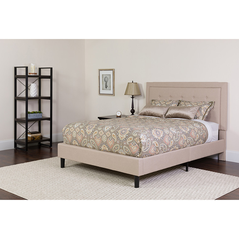 Full Platform Bed-beige - 889142227298