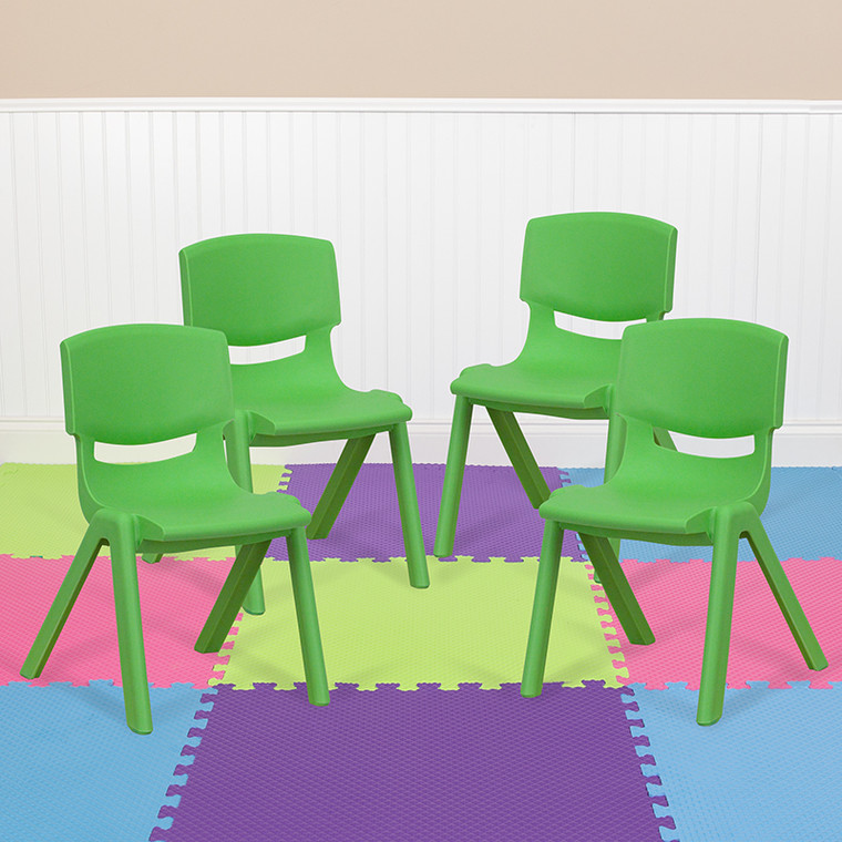 4pk Green Plastic Stack Chair - 889142903451