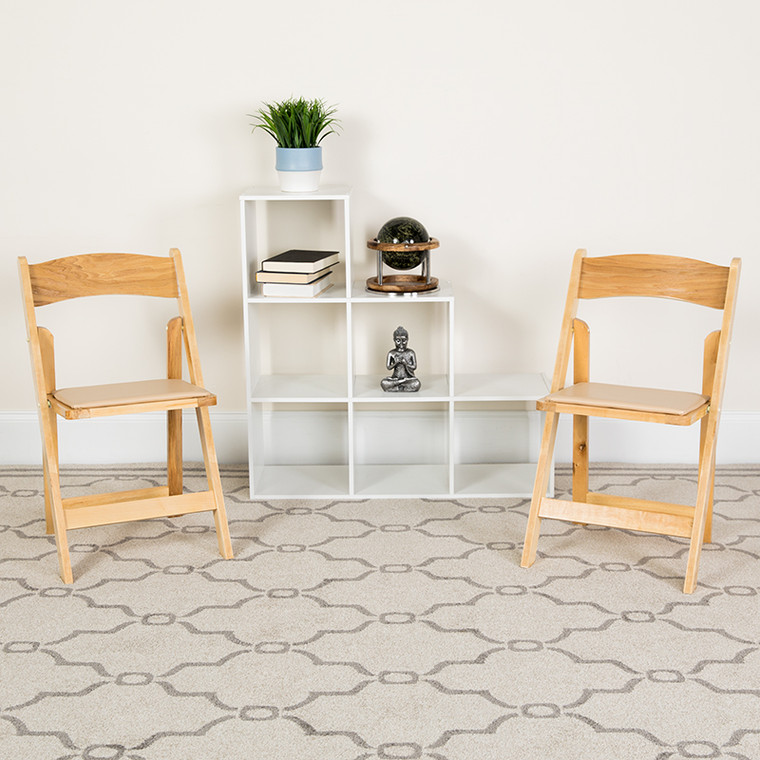 Natural Wood Folding Chair - 889142417422
