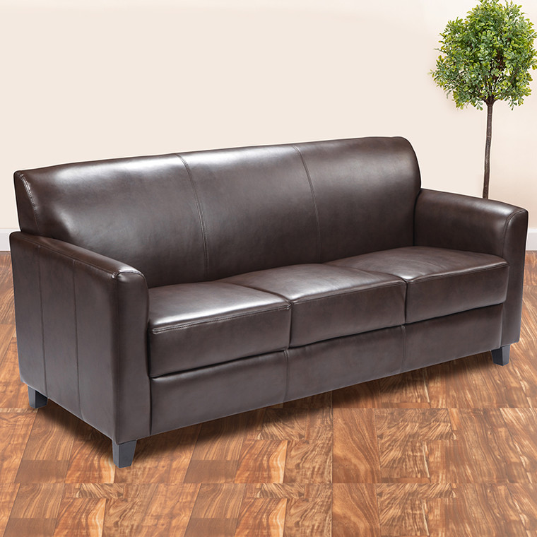 Brown Leather Sofa - 847254054447