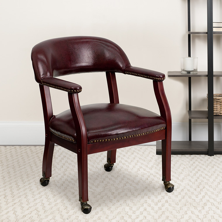 Oxblood Vinyl Guest Chair - 847254007016