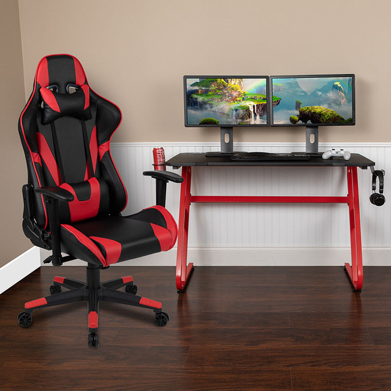 Red Gaming Desk And Chair Set - 889142936558
