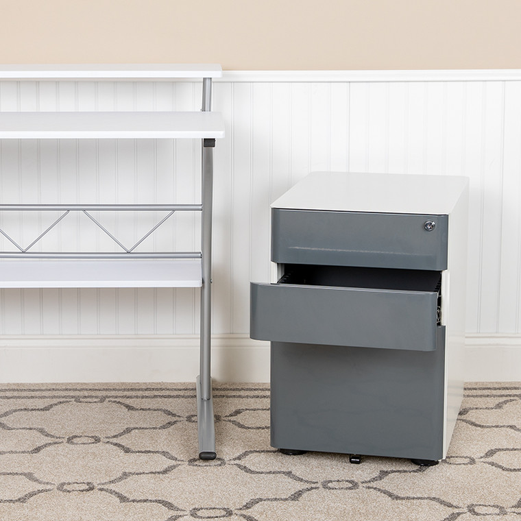 Filing Cabinet-white/charcoal - 889142556053