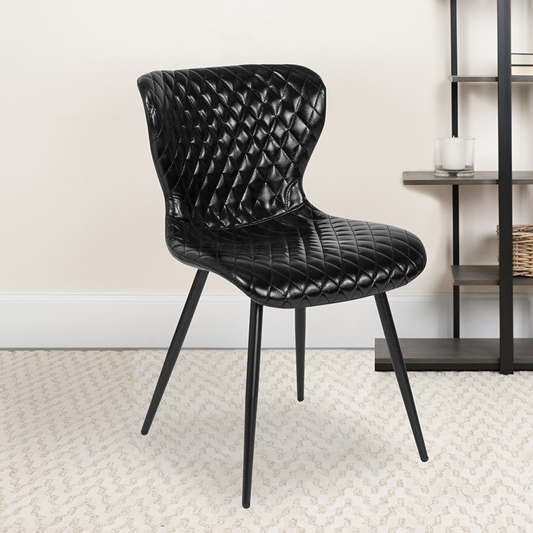 Black Vinyl Accent Chair - 889142339922