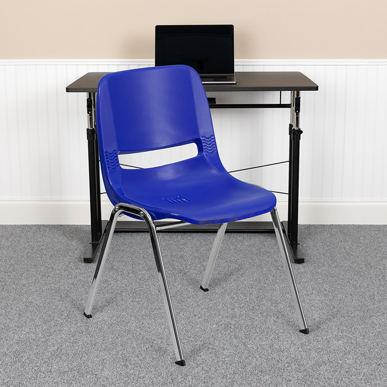 Navy Stack Chair-chrome Frame - 847254069526
