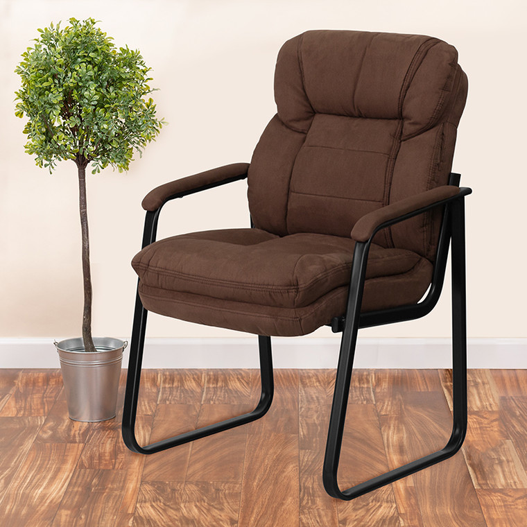 Brown Microfiber Side Chair - 847254021975