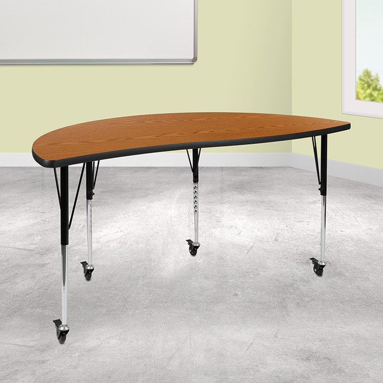 60" Circle Oak Activity Table - 889142515302