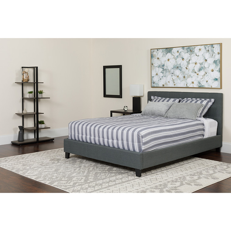 Twin Platform Bed Set-gray - 889142669364