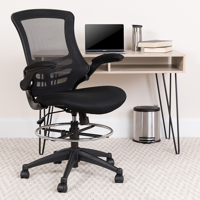 Black Mesh Drafting Chair - 889142086529