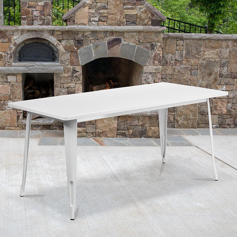 31.5x63 White Metal Table - 889142026129