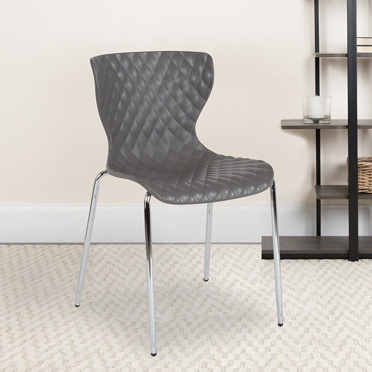 Gray Plastic Stack Chair - 889142339724