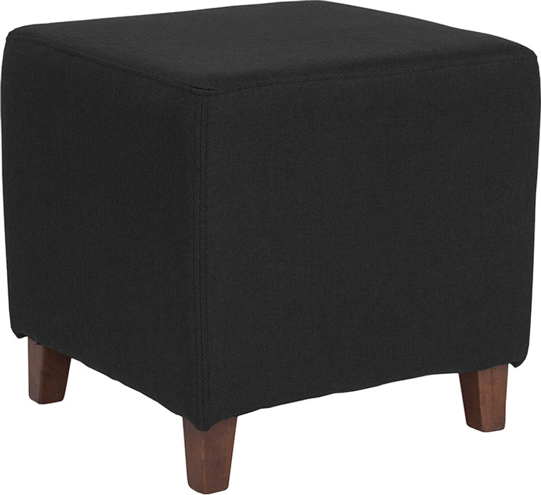 Black Fabric Ottoman Pouf - 889142228875