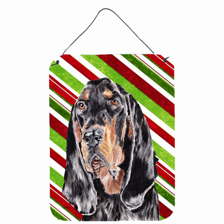 Candy Cane Holiday Christmas Design with Dog Wall or Door Hanging Prints - 615872849758