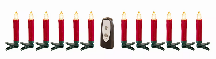 LED Clip On Taper Candle (Set of 24) 4.5"H Plastic - 746427736480