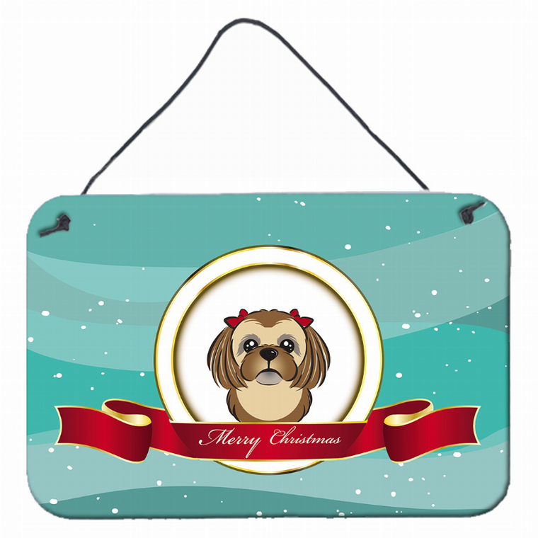 Merry Christmas Design with Dog Art Wall or Door Hanging Prints - 638508099778