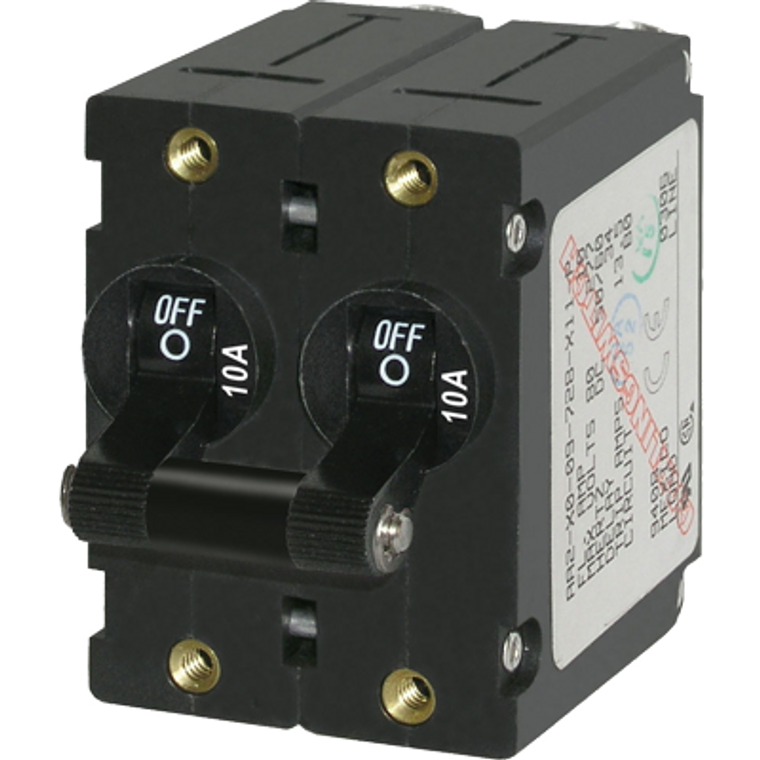 Breaker, A, 2 Pole Blk-Toggle AC/DC 10A - 632085072322