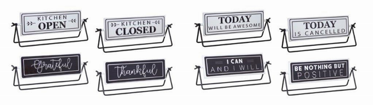 Reversable Sign with Stand (Set of 4) 12.75"L x 4.75"H Iron - 746427820042