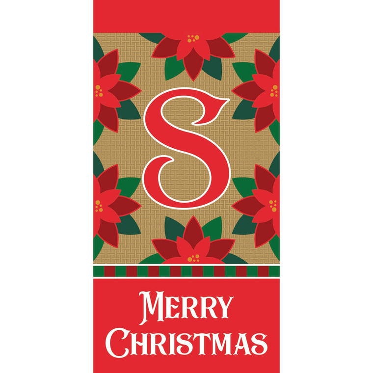 Merry Christmas Monogram Mini Flag - 603799837422