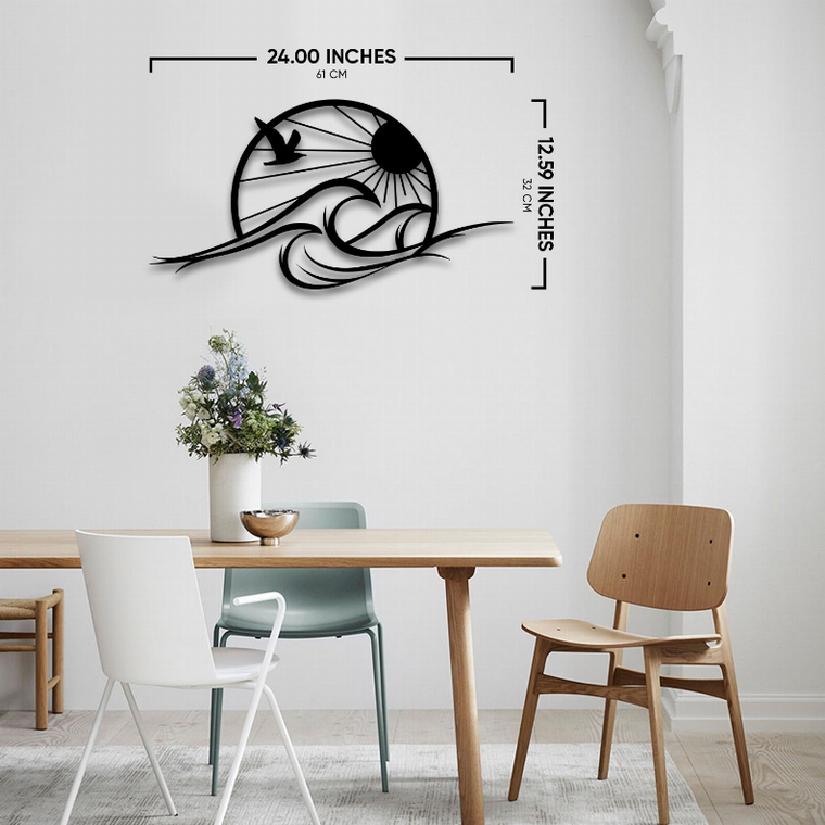Sun&Waves Metal Wall Art - 726667296814
