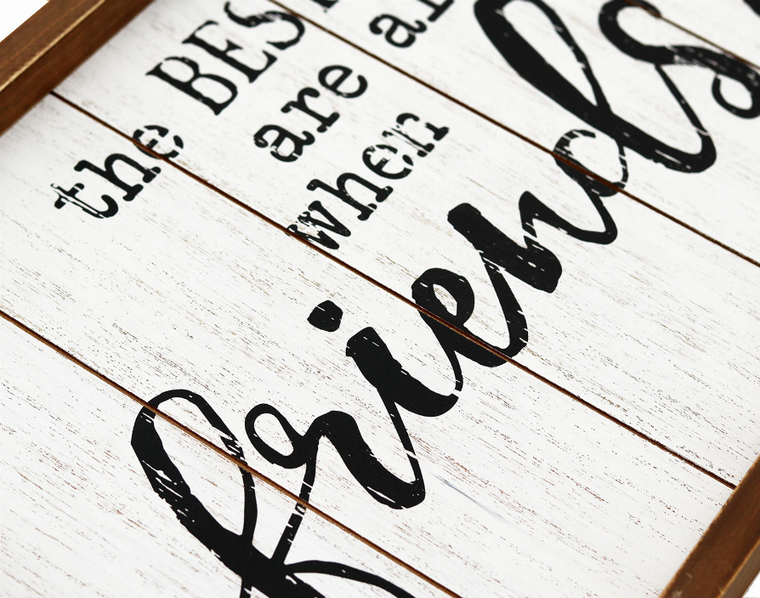 The Best Times are Always Found When Friends&Family Gather Round Rustic Wood Signs-Vantage Wooden Farmhouse Plaque- Large Wood Framed Wall Hanging Decor - 745499048576