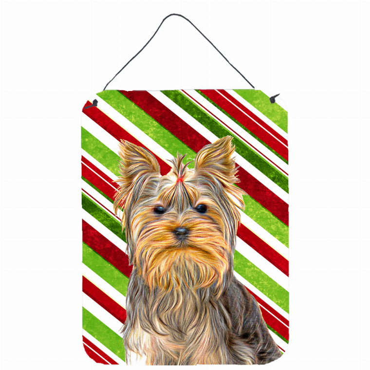 Candy Cane Holiday Christmas Design with Dog Wall or Door Hanging Prints - 615872867868