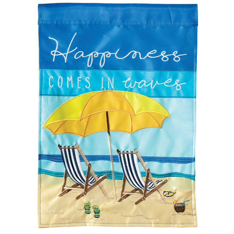 Beach Chair Happiness House Flag - 603799931663