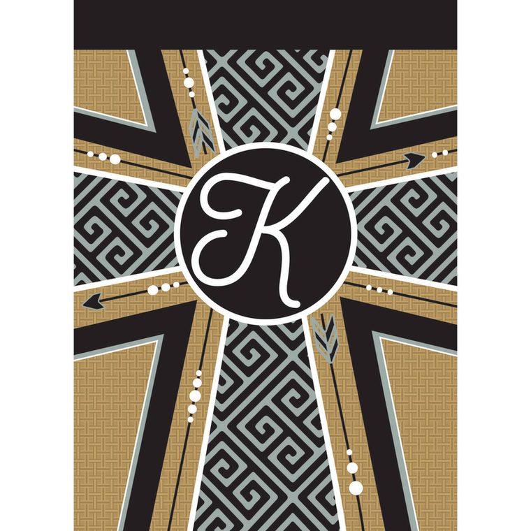 Garden Monogram K Cross Blap Flag - 603799825931