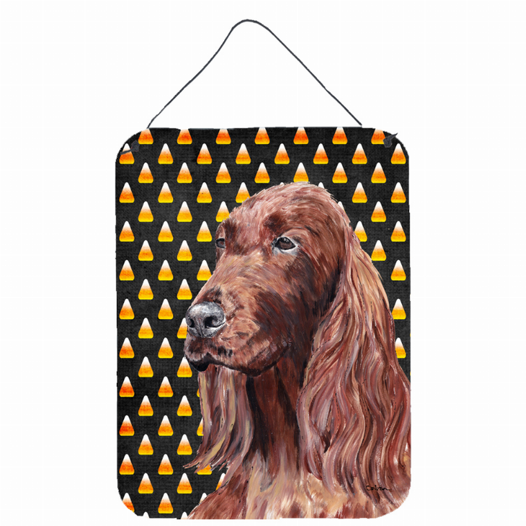 Candy Corn Halloween Design with Dog Wall or Door Hanging Prints - 638508065414