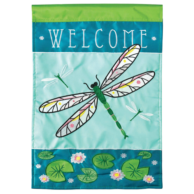 Dragonfly Welcome House Flag - 603799931601