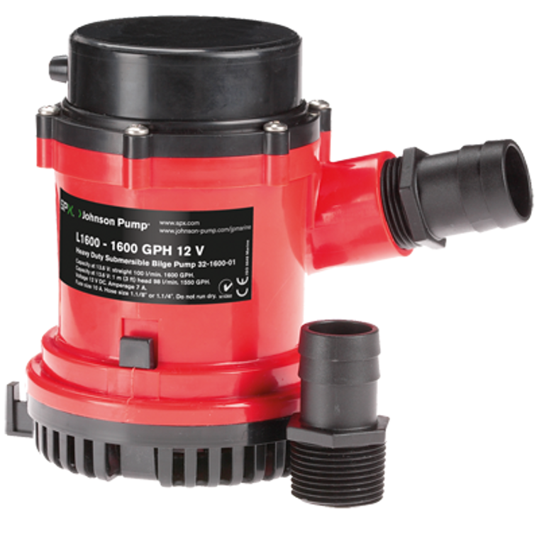 Johnson Pump 1600 GPH Bilge Pump 1-1/8" Hose 12V - 729321160049