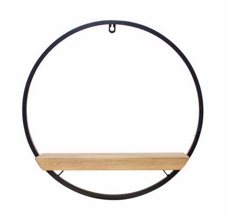 Circle Shelf 17"L x 17.5"H Iron/Wood - 746427825092
