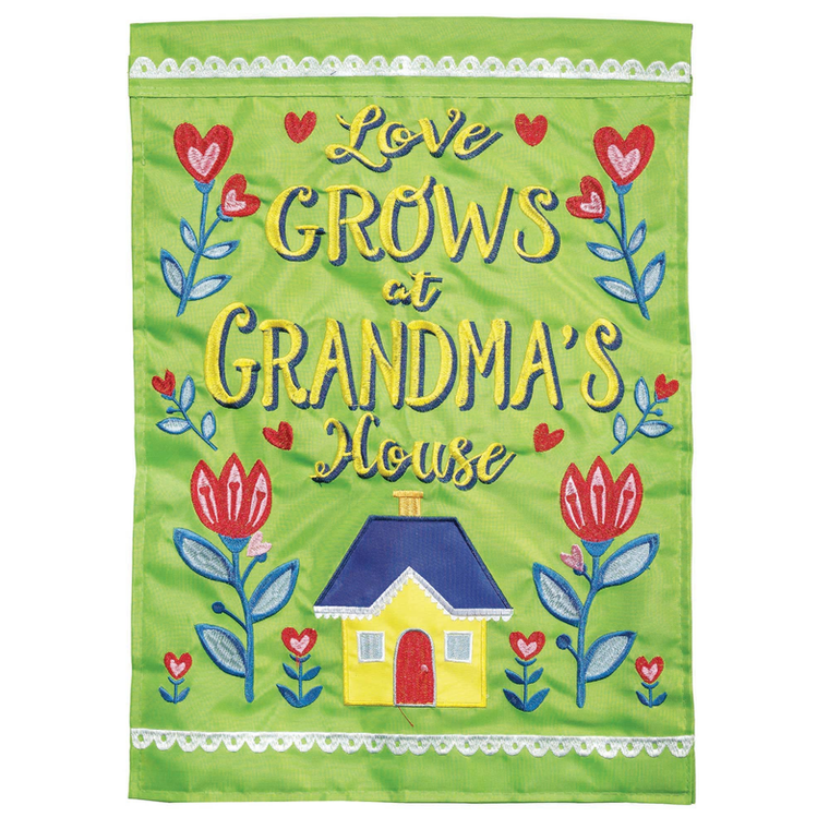 Love Grows At Grandma's House Flag Garden Double Applique - 603799032056