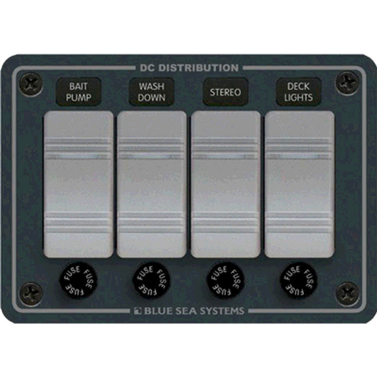 Blue Sea 8262 Waterproof Panel 4 Position - Slate Grey - 632085082628