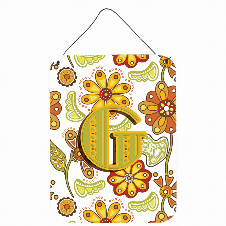 Monogram Letter Floral Wall or Door Hanging Prints - 638508027948