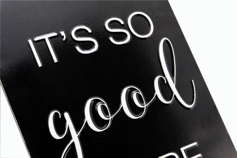 It's So Good to Be Home Embossed Metal Printing Wall Sign- Wall Decor for Bedroom- Living Room or Kitchen - 745499226561