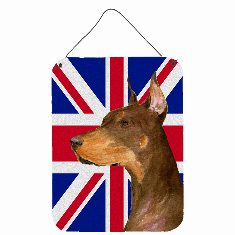 Dog Art with English Union Jack British Flag Wall or Door Hanging Prints - 615872833375