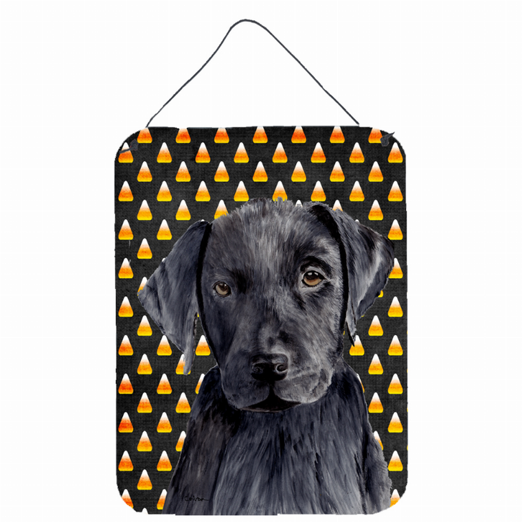 Candy Corn Halloween Design with Dog Wall or Door Hanging Prints - 615872615452