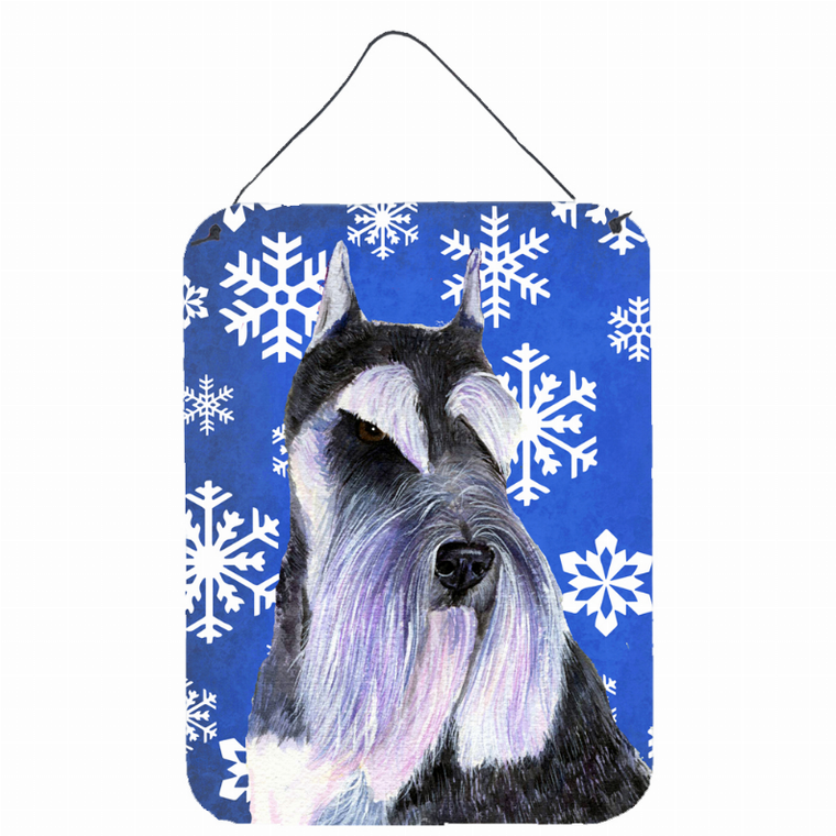 Winter Snowflakes Design with Dog Wall or Door Hanging Prints - 615872623464