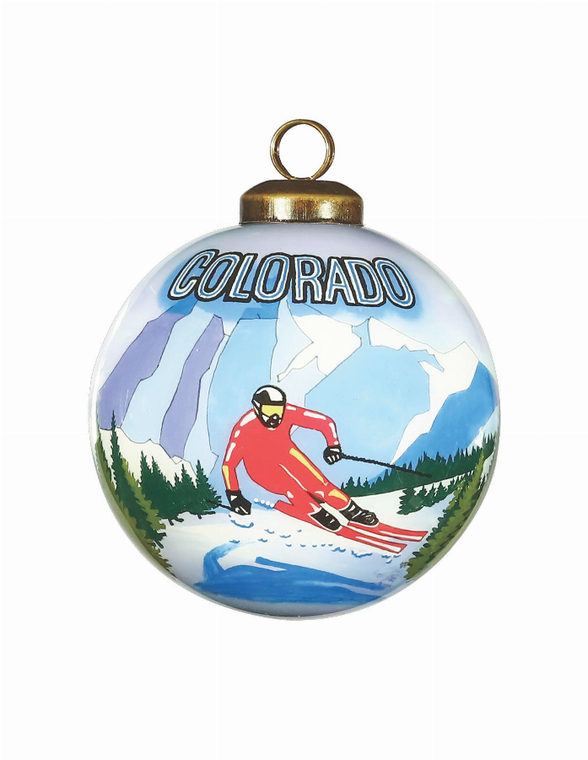 Colorado Hand Painted Glass Ornament - 707466943543
