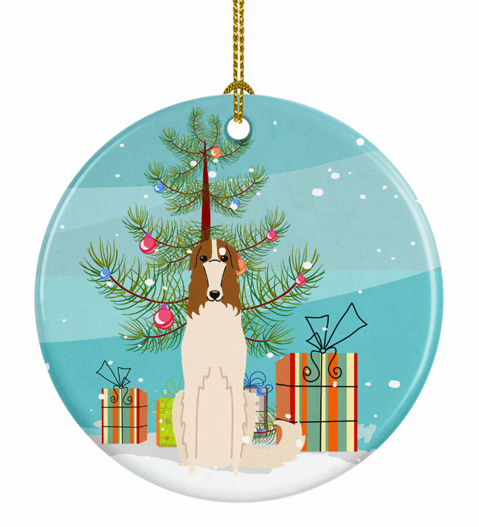 Christmas Tree and Dog on Ceramic Ornament - 652259328062
