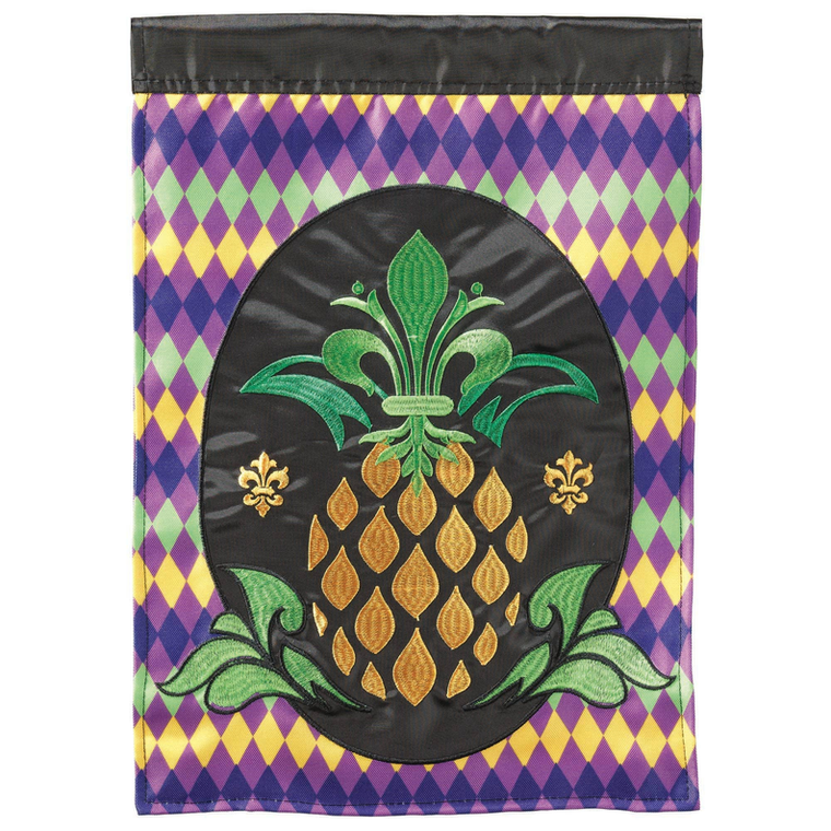 Pineapple Fleur De Lis Flag Garden Plus - 603799485227