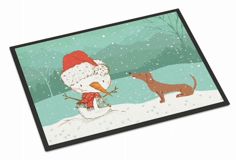 Dog and Snowman Christmas Indoor or Outdoor Mat - 652259279241