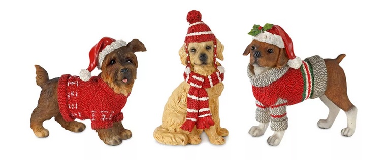 Winter Dog (Set of 6) 5"H, 5.5"H, 6"H Resin - 746427805759