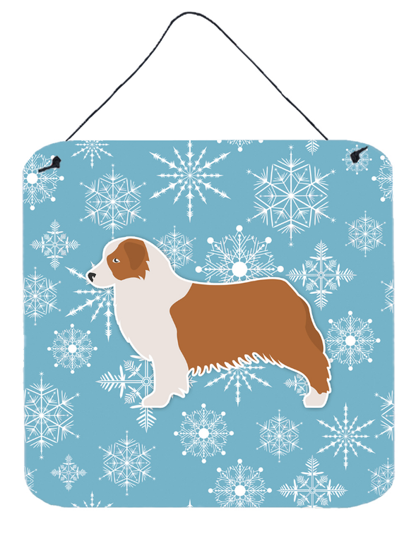 Winter Snowflake Design with Dog Art Wall or Door Hanging Prints - 638508520166