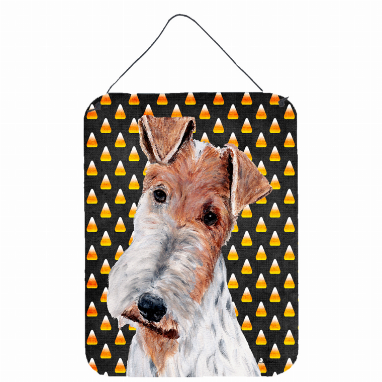 Candy Corn Halloween Design with Dog Wall or Door Hanging Prints - 615872848355