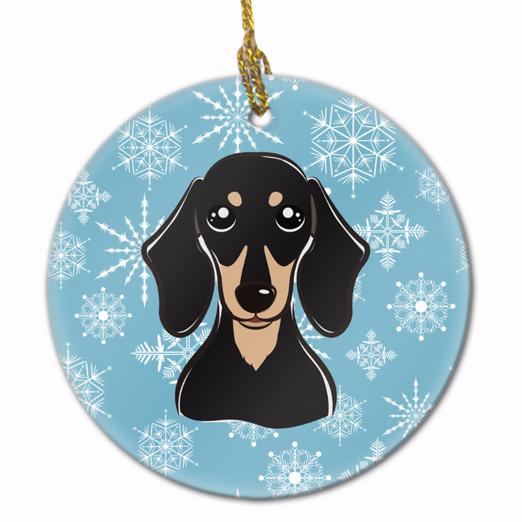 Snowflake Dog on Ceramic Ornament - 638508108739