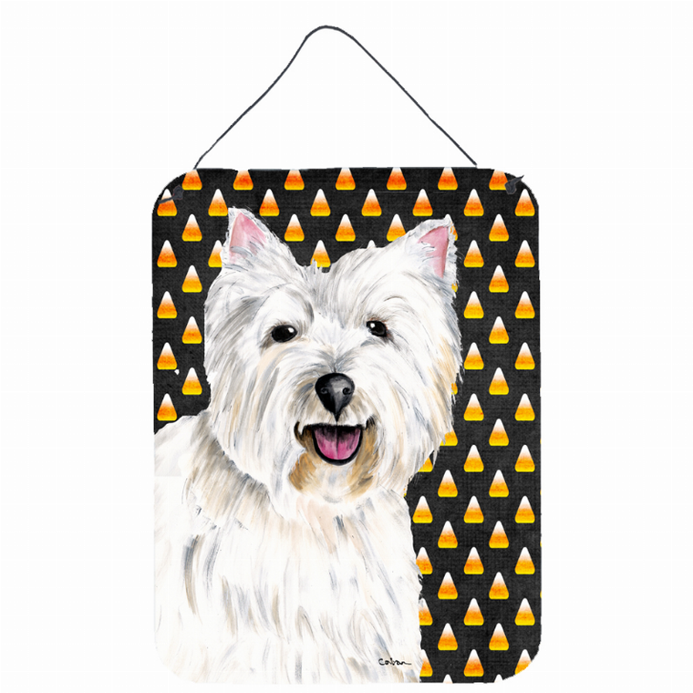 Candy Corn Halloween Design with Dog Wall or Door Hanging Prints - 615872615506