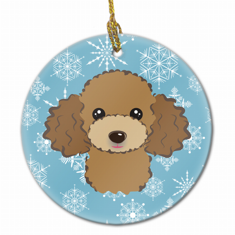 Snowflake Dog on Ceramic Ornament - 638508109149