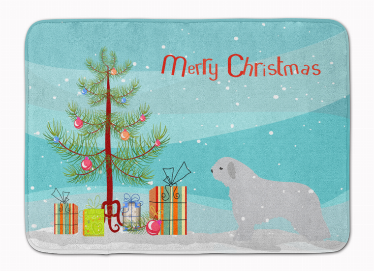 Merry Christmas Tree Dog Art Machine Washable Memory Foam Mat - 638508641946